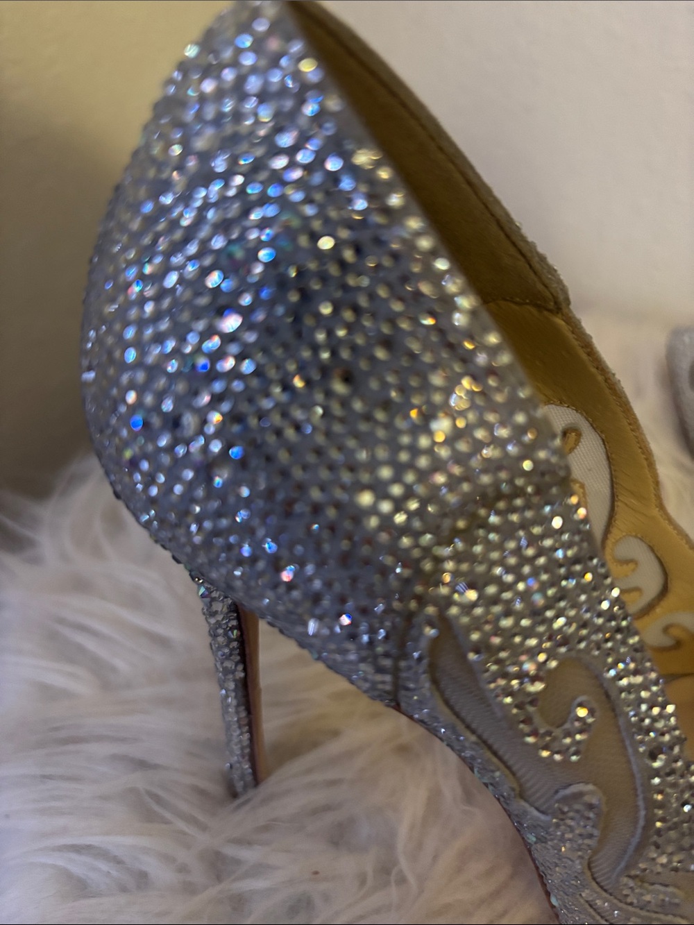 Judith Leiber Silver Crystal Embellished Pointed-Toe Stilettos - Picture 10 of 14